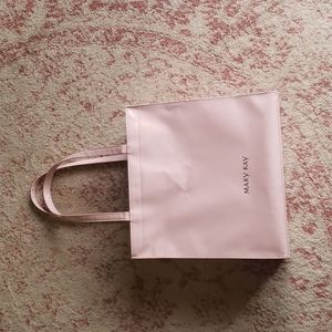 Mary Kay tote bag- pink patent leather- heart lining inside